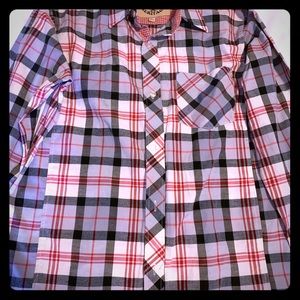 Boys long sleeve plaid button down shirt